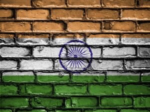 flag, banner, nation, emblem, country, national, patriotic, symbol, patriot, patriotism, wall, brick, bricks, india