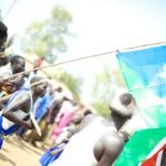 South Sudan flag at independence