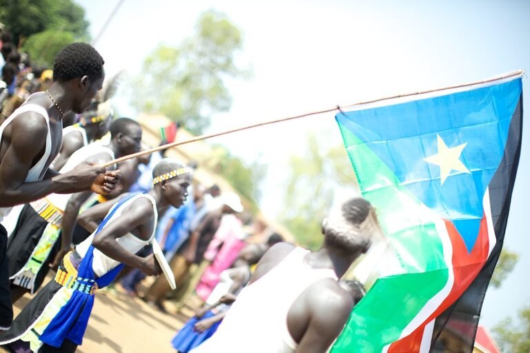 South Sudan flag at independence