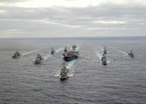 500px-US_Navy_031130-N-3653A-002_USS_George_Washington_(CVN_73)_Carrier_Strike_Group_formation_sails_in_the_Atlantic_Ocean