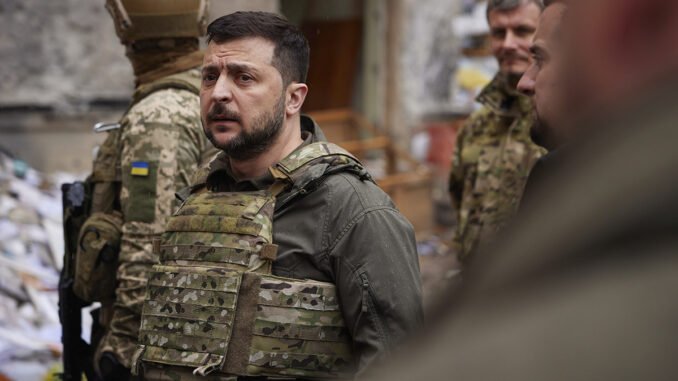 Ukrainian President Zelenskyy Views Destruction in Kharkiv