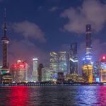 Skyline of Shanghai Pudong at sunset